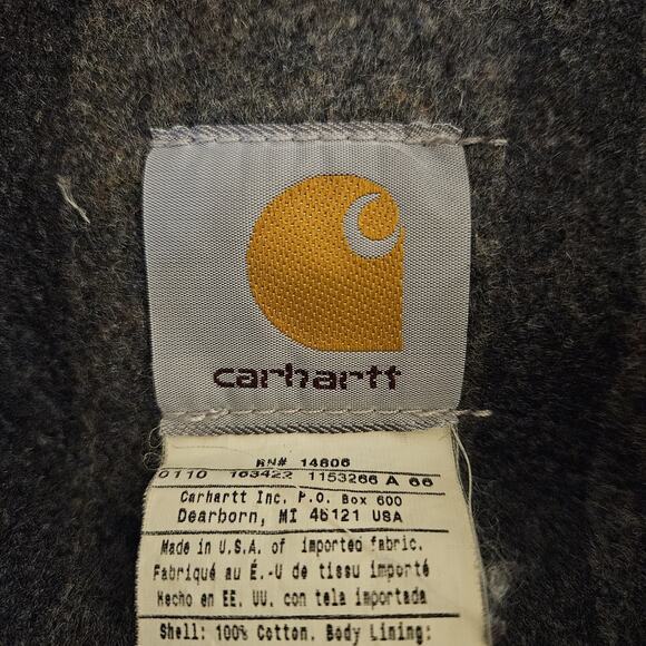 Vintage Carhartt J01 BRN Duck Lined Detroit Jacket Made In The USA Size 52 Tall - Picture 7 of 14